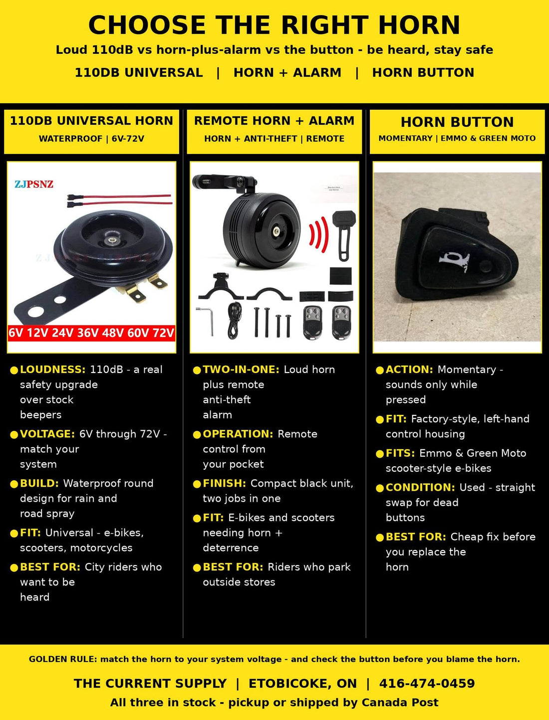 Horn Shootout: 110dB Universal vs Remote Horn + Alarm vs Horn Button