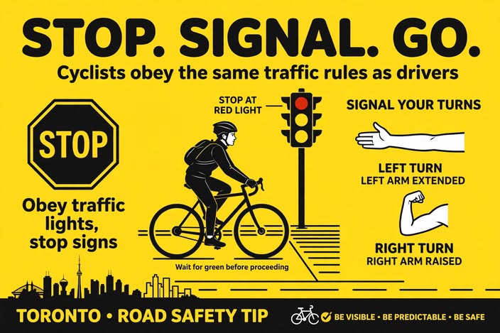 Road Riding Safety Tip: Stop at Reds, Respect Stop Signs, Signal Every Turn
