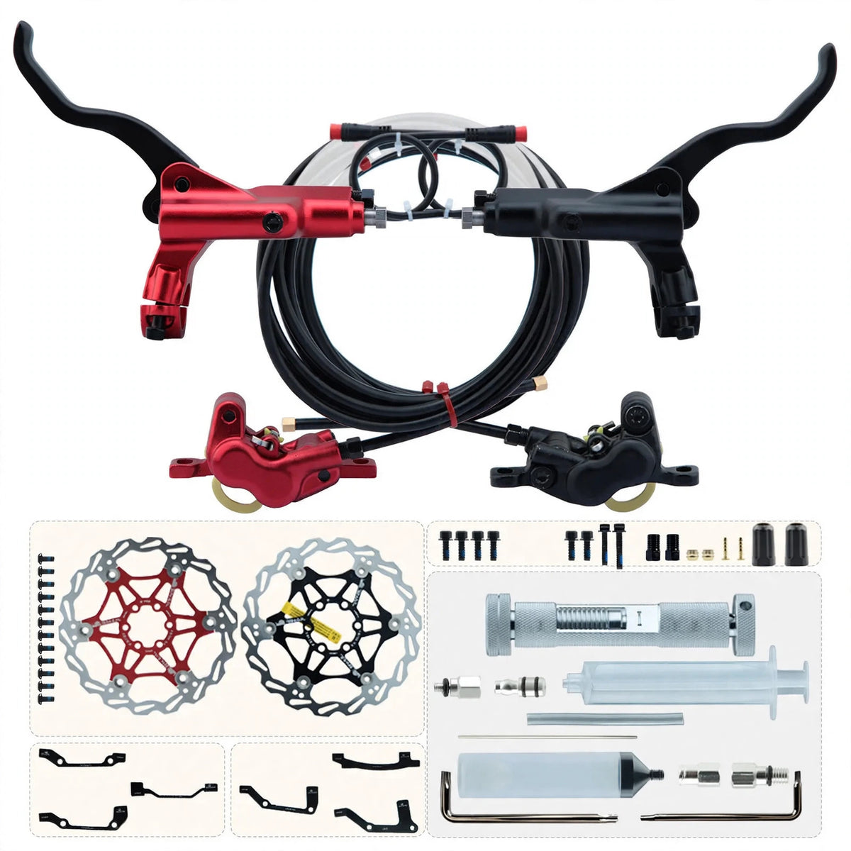 ZOOM HB-876E 4-Piston Hydraulic Disc Brake | Motor Cut-Off | 160/180/203mm
