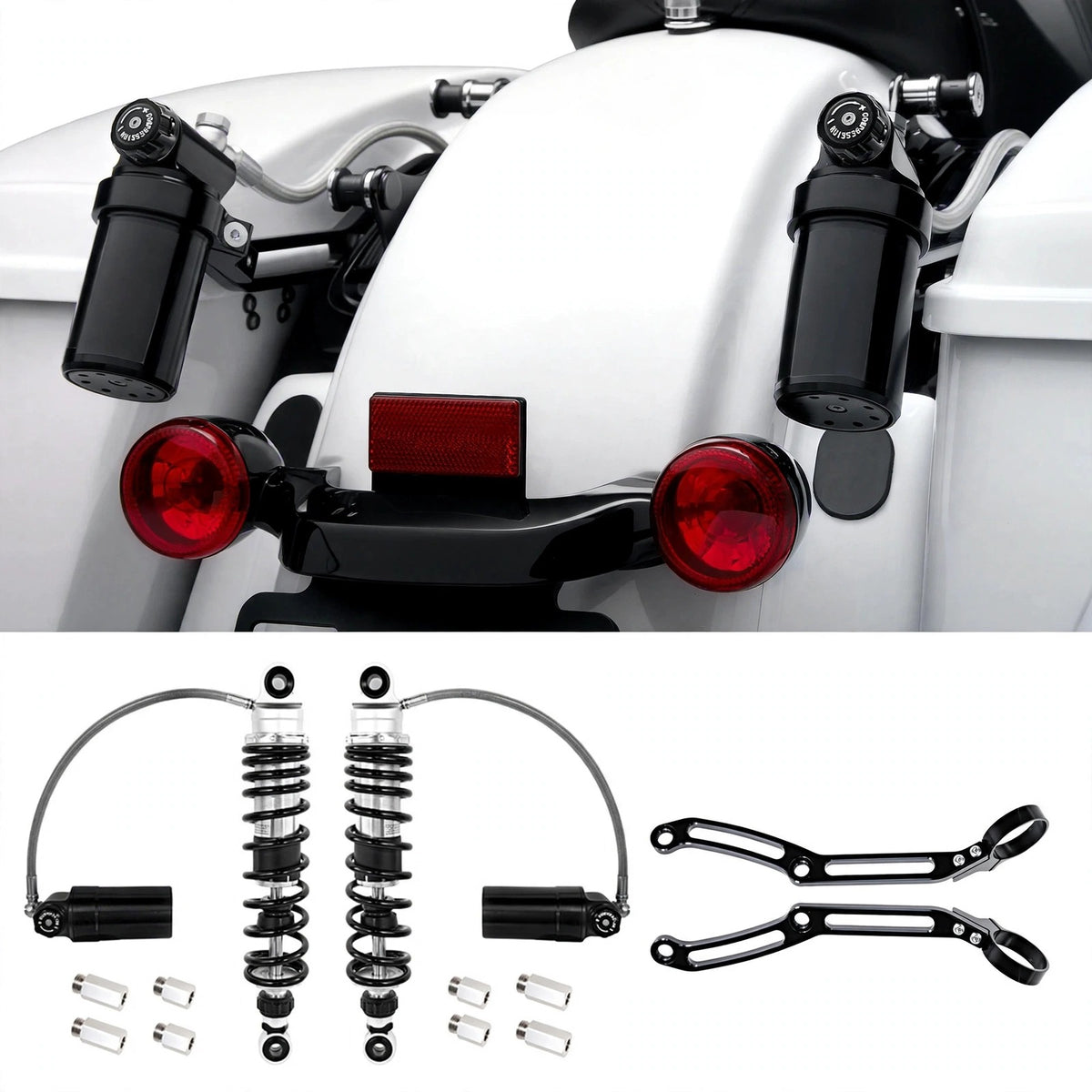 Harley Touring Rear Shocks | Remote Reservoir | 2014-2023 Fit