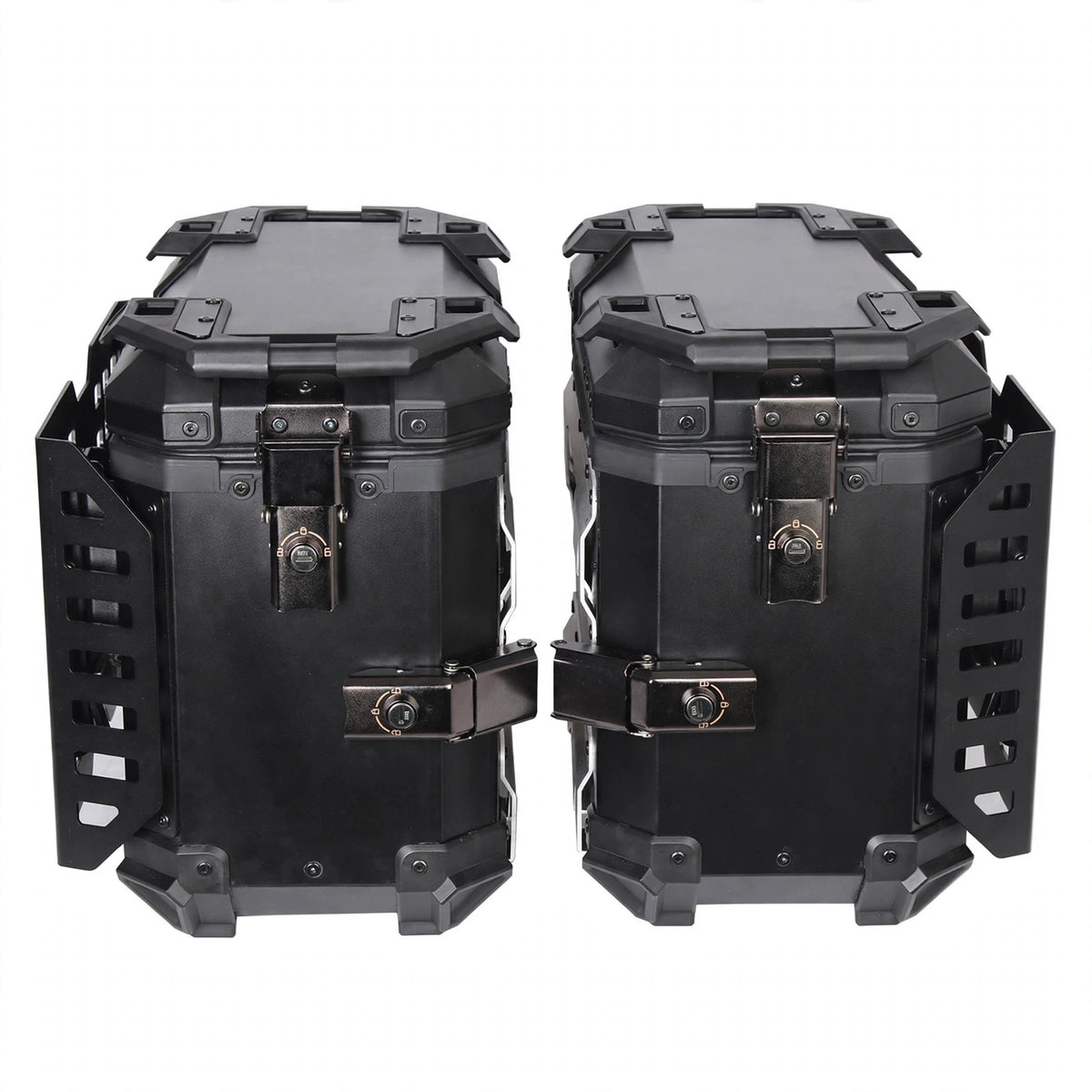 38L Folding Motorcycle Side Boxes | Aluminum Alloy | Quick-Release Pair
