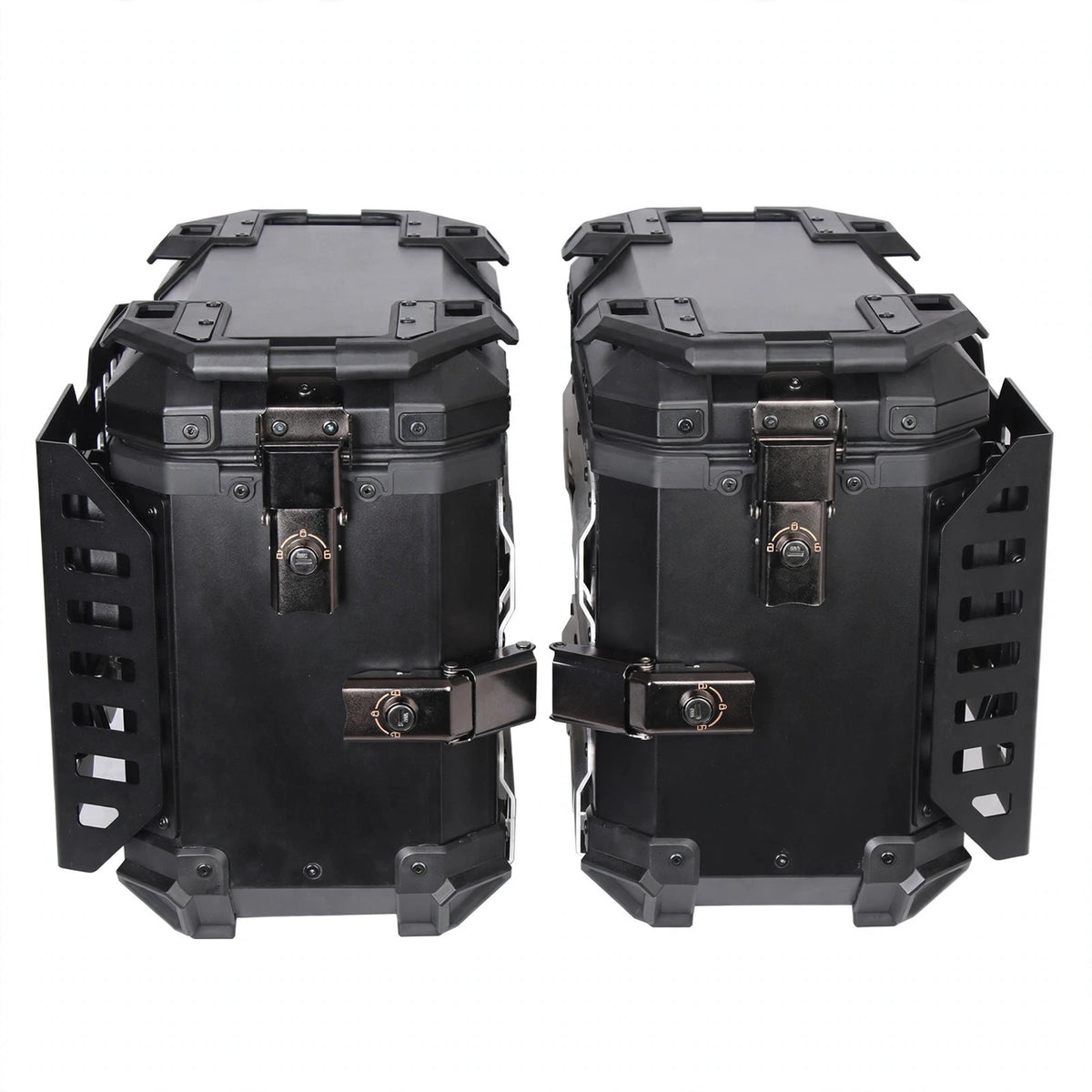 38L Folding Motorcycle Side Boxes | Aluminum Alloy | Quick-Release Pair