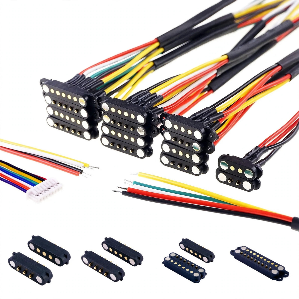 2A DC Magnetic Pogo Pin Connector 2Pin 3Pin 4 5 6 7 8 9 Pin Pogopin Male Female spacing 2.5/2.80mm Spring Loaded DC Power Socket