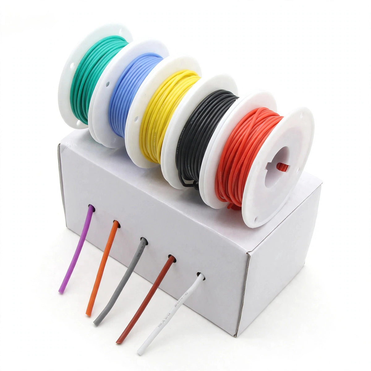 （5 Colors Mix Kit）Heat Resistant Flexible Silicone Wire 30/28/26/24/22/20/18/16AWG Stranded Cable Electrical Tinned Copper Wires