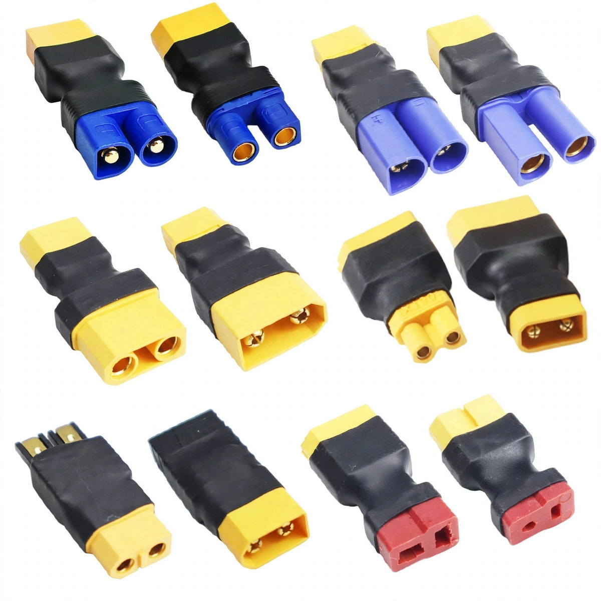 5Pcs Adapter XT60 To XT30 XT90 EC5 TRX T Female To Male Plug Deans Connectors Plug RC Helicopter Quadcopter Lipo Battery Control