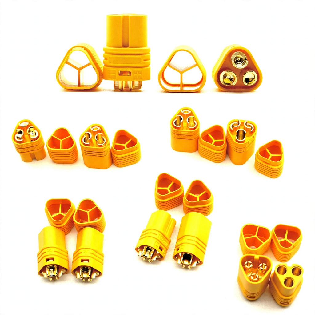 MIBIDAO 20/10/5/2/1 Pairs 3.5mm MT60 Connector Plug Adapter 3-pin Bullet Plug For RC Model Battery Control Parts ESC Motor