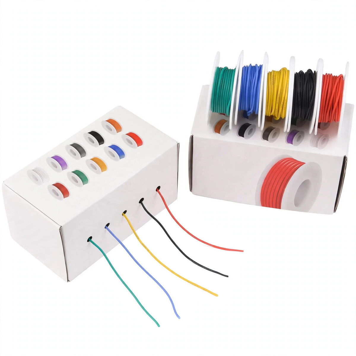 30AWG Wire Flex Silicone 30 Gauge Stranded Tinned Copper Wire, OD: 0.8mm, 5 Colors 32.8ft/10m, Electrical Connection Wire Kit