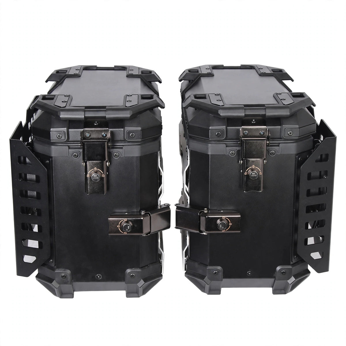 1 Pair 38L Folding Armored Motorcycle Side Box Aluminum Alloy Side Luggage Cases Quick Release Saddlebag Waterproof Toolbox