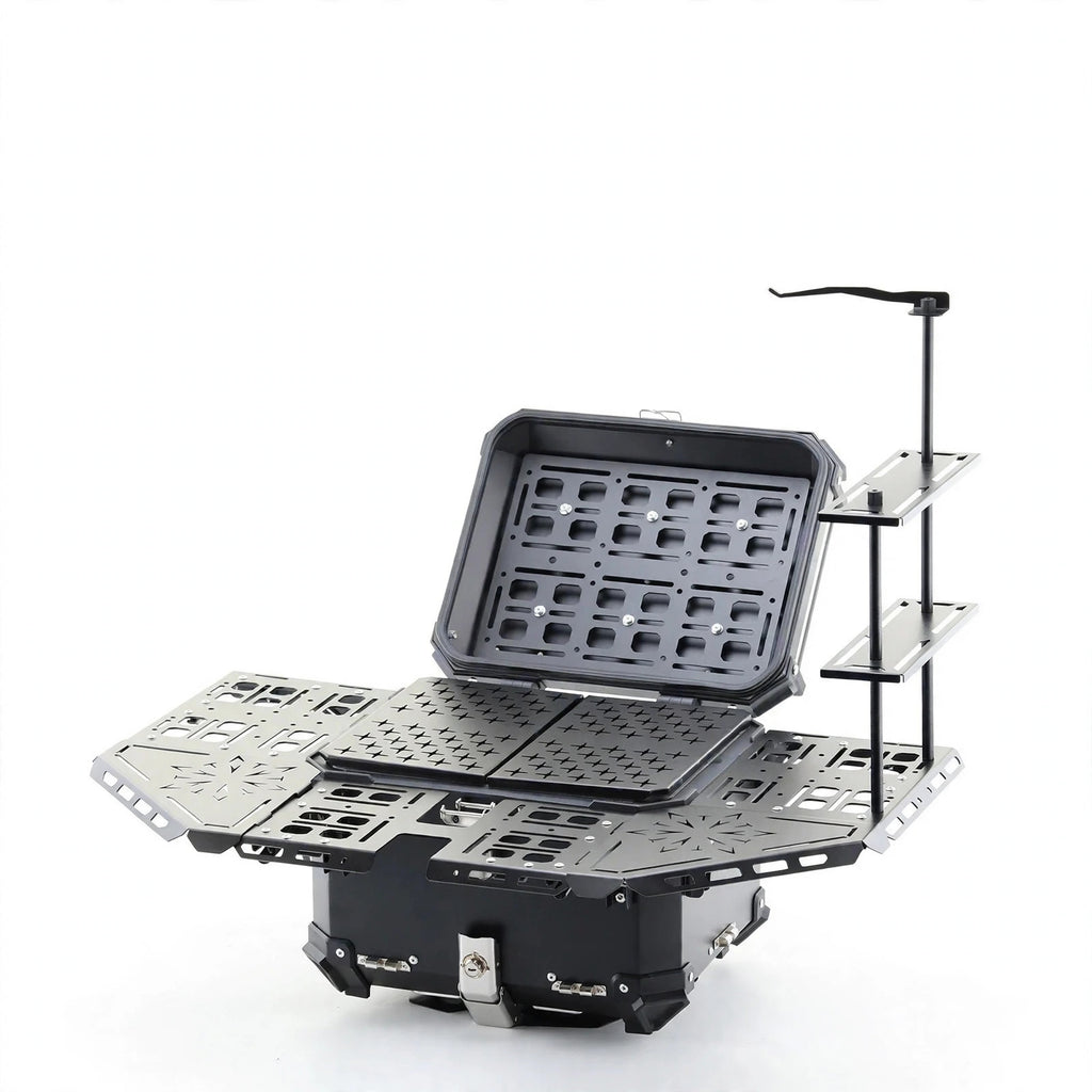 Electric Vehicle Pedal Motorcycle Universal 45L Folding Armored Trunk, Motorcycle Travel Camping Stall Expansion Board