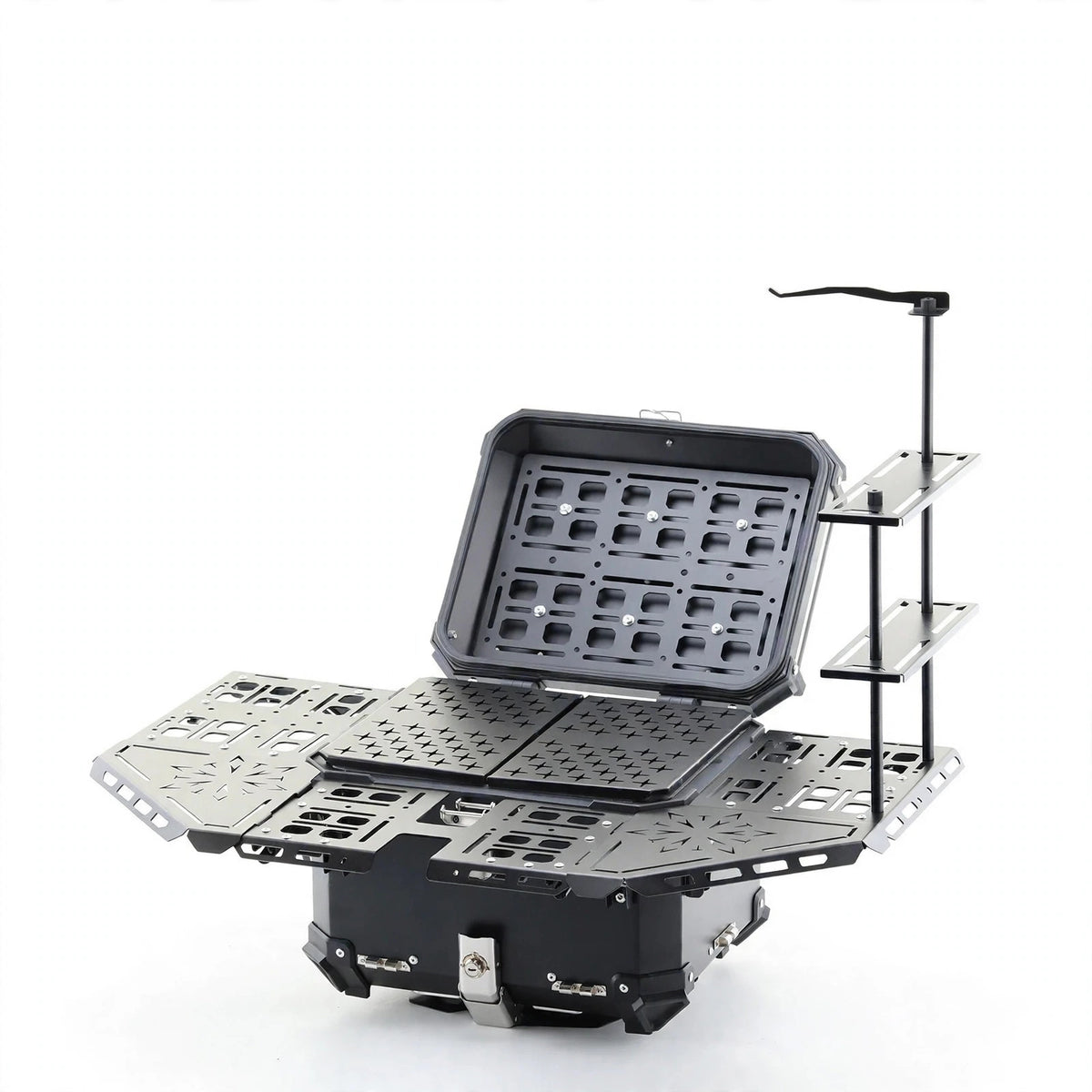 Electric Vehicle Pedal Motorcycle Universal 45L Folding Armored Trunk, Motorcycle Travel Camping Stall Expansion Board