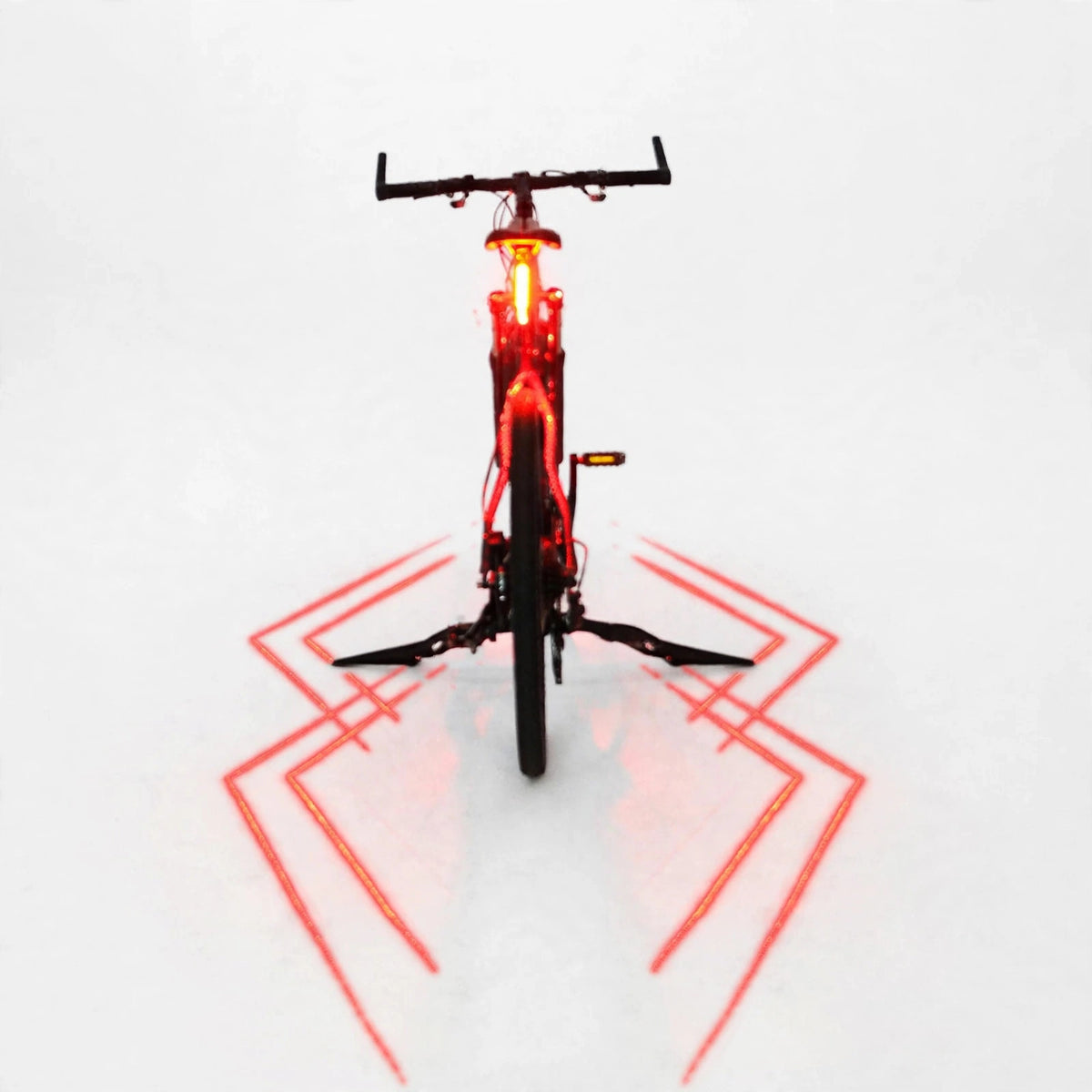 Folding Laser Bike Light Front Rear Safety Warning Bicycle Light USB Rechargeable Bike Tail Rear Light Waterproof Cycling Lamp