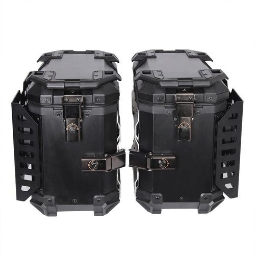 1 Pair 38L Folding Armored Motorcycle Side Box Aluminum Alloy Side Luggage Cases Quick Release Saddlebag Waterproof Toolbox