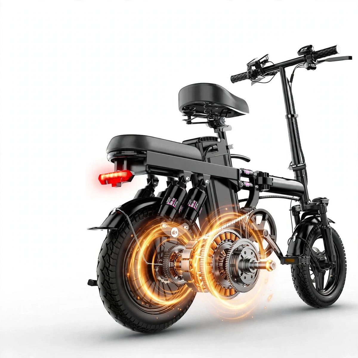 14-Inch Folding Electric Bicycle | 500W Motor, 48V 10.4Ah Lithium Battery | Portable City E-Bike