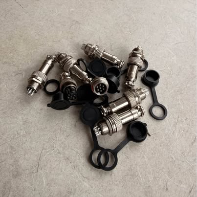 GX12 6-Pin Aviation Connector Set | Male & Female Pairs | Waterproof Rubber Caps