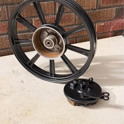16" E-Motorcycle front Wheel & Drum Brake Assembly | Fits Emmo, Green Moto & E-Bikes