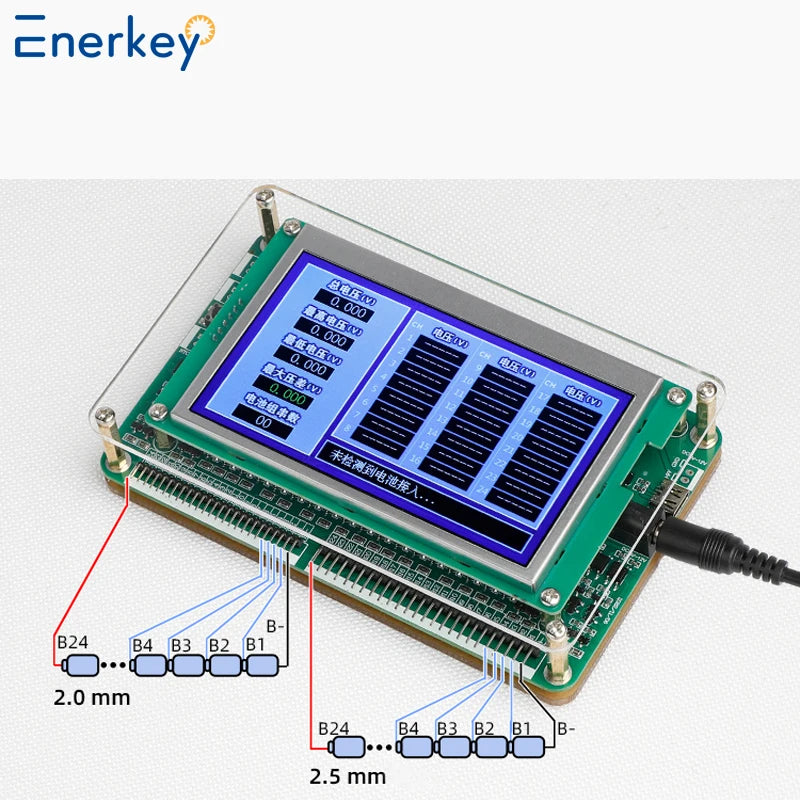 Enerkey Battery Voltage Tester | 1–24S Cell Measurement | Li-ion/LiFePO4/LTO