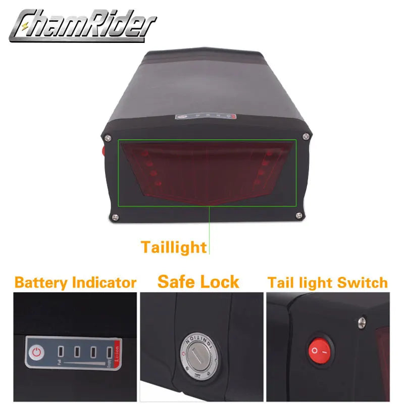 E-Bike Battery Case | 5V USB Luggage Rack Box | 10S-20S Builds
