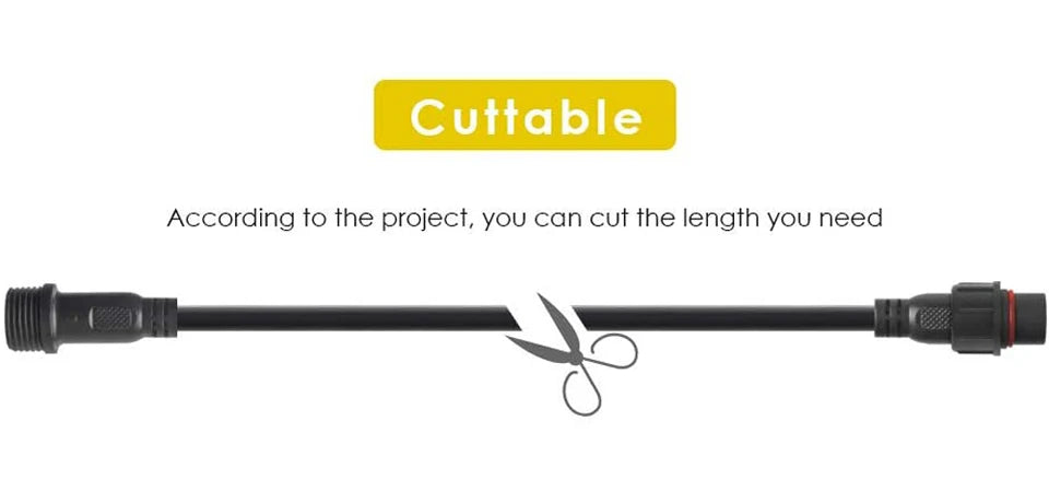 DC LED Strip Extension Cable | 2–5 Pin, Waterproof IP67 | 40–300cm