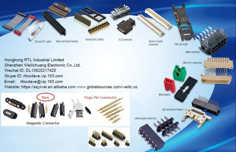 2A DC Magnetic Pogo Pin Connector 2Pin 3Pin 4 5 6 7 8 9 Pin Pogopin Male Female spacing 2.5/2.80mm Spring Loaded DC Power Socket
