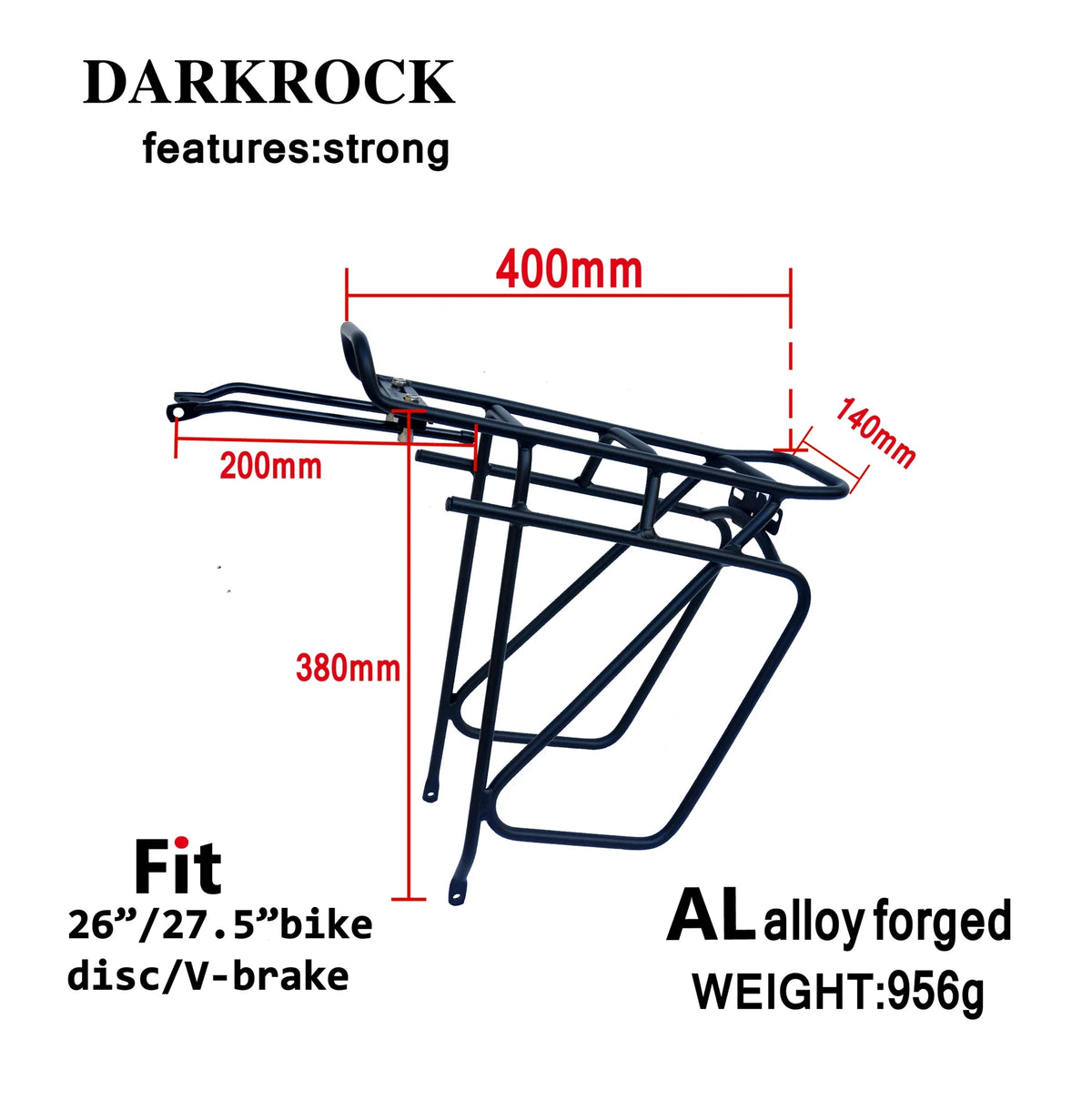 Rear Cargo Rack 26/27.5/29 | Aluminum Alloy | MTB & Touring