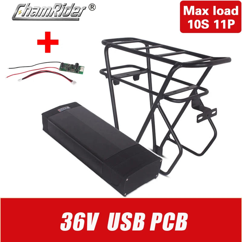 E-Bike Battery Case | 5V USB Luggage Rack Box | 10S-20S Builds