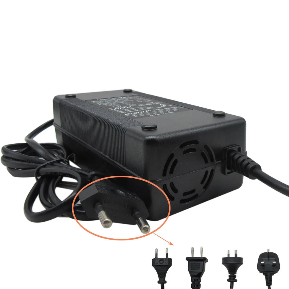 48V 4A Li-Ion Charger | 54.6V 13S Fast Charge | XLR + Fan