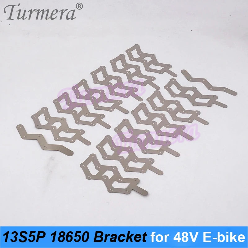 Turmera 48V Silver Fish Battery 13S5P 18650 Holder with 13S 15A Balancing BMS Welding Nickel for 52V Electric Bike Batteries Use