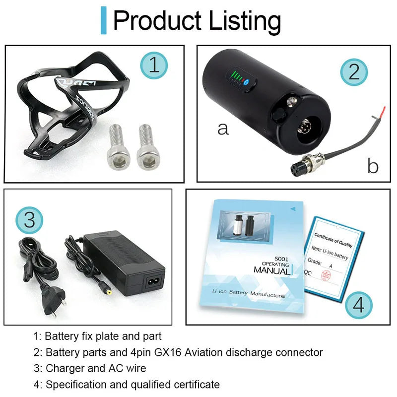 Mini Bottle E-Bike Battery 48V 7Ah | Bottle Cage Mount | Bafang/Tongsheng