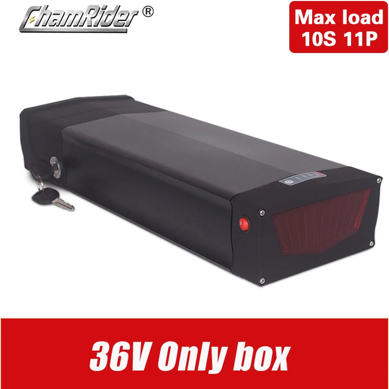E-Bike Battery Case | 36-72V Box & Rack | 5V USB Options
