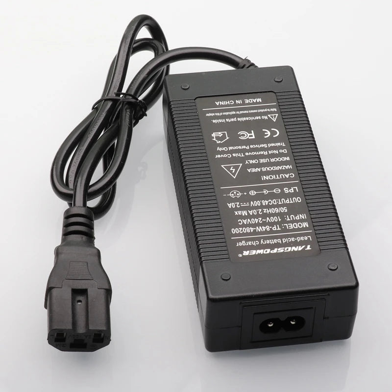 48V 2A Lead-Acid Charger | 57.6V Output | Multi-Plug w/ IEC