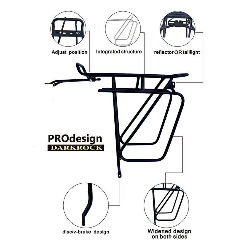 Rear Cargo Rack 26/27.5/29 | Aluminum Alloy | MTB & Touring