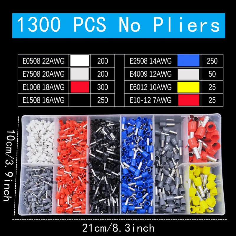 VE Tubular Crimp Terminal Kit | Insulated Ferrules | Boxed Assortment