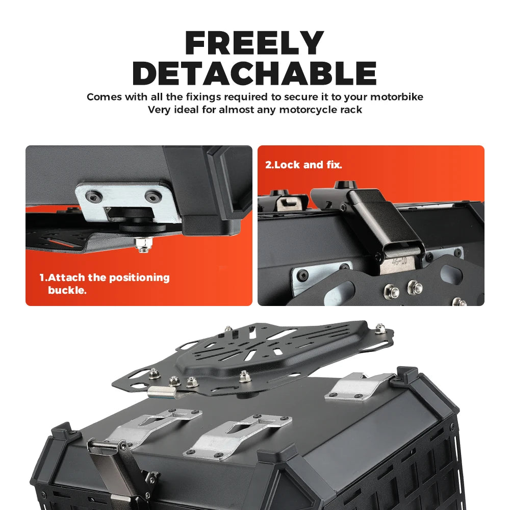 45L Aluminum Top Case | Lockable Rear Luggage Box