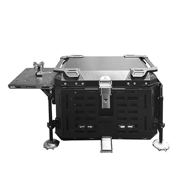 Multi-functional Aluminum Alloy Armored Tail Box - Portable Outdoor Camping Table, Durable Storage Case for Travel & Adventure