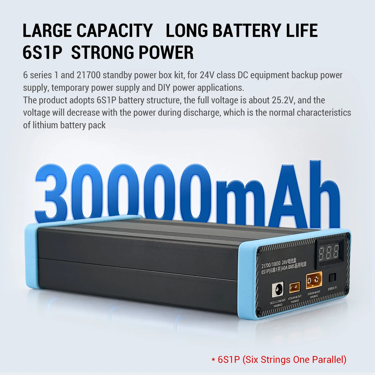 21700 6S1P Battery Box Kit | Weld-Free + Built-in 40A BMS | DIY 25.2V Backup Power Supply