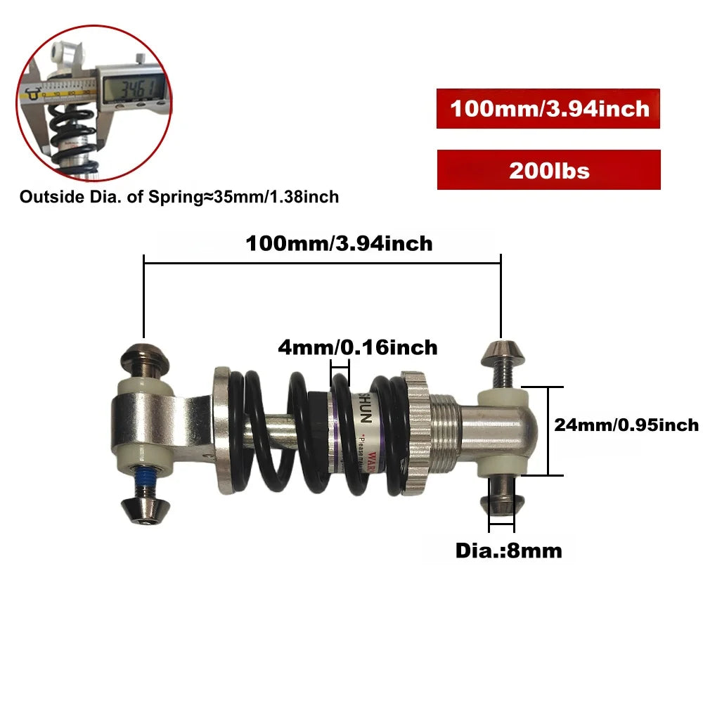 Rear Suspension Shock | 100/125/150mm | E-Bike & MTB