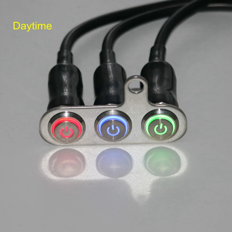 12V Handlebar Switch | 3-in-1 Stainless Buttons | ATV/Dirt Bike