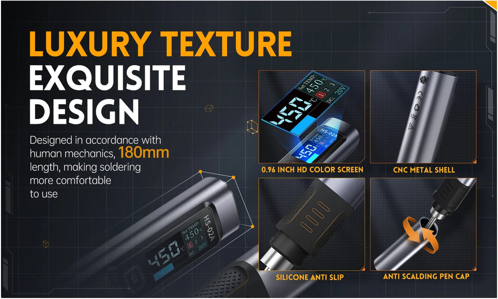 FNIRSI HS-02 Soldering Iron | Adjustable 100-450°C | PD 100W Portable
