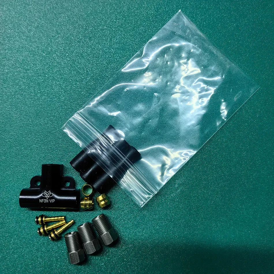 NFOX Hydraulic Brake Three-Way Connector | Aluminum One-to-Two Splitter | Tricycle