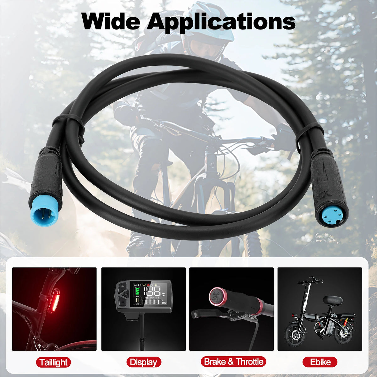 E-Bike Extension Cables | 2/3/4/5/8/9 Pin | Motor, Brake, Display, Controller & Throttle