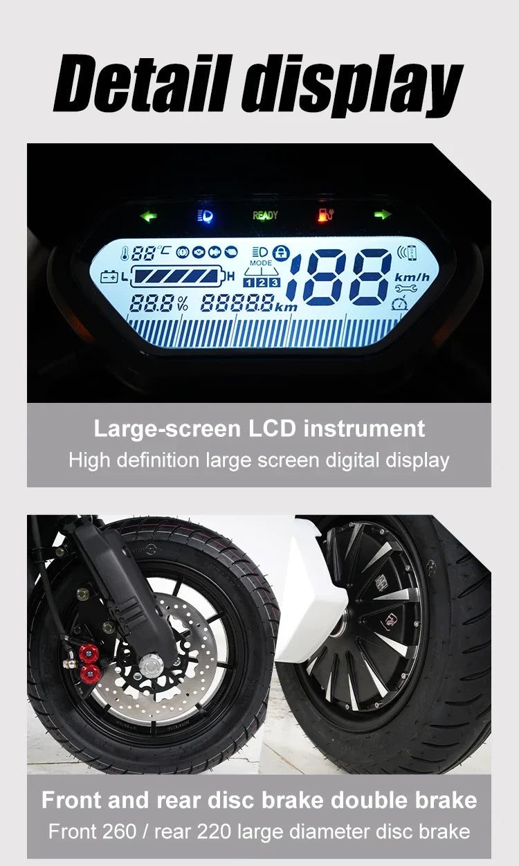 TANK-300 Electric Scooter | 72V 3000W, 80 km/h | High-Power Adult E-Moped