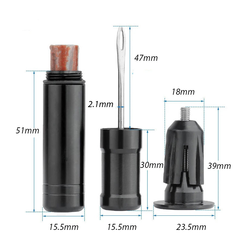 Tubeless Tire Repair Kit | Bar-End Storage Tool | MTB & Road Bikes