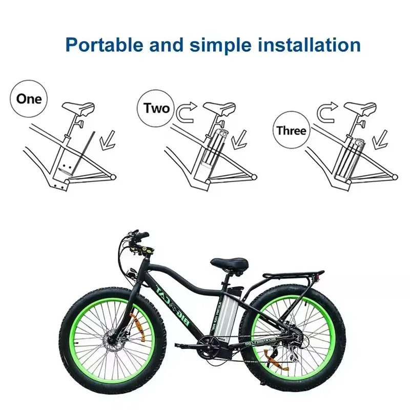 Batterie de vélo pliante 48V 36V  20ah 17ah 10ah Bms intégré pour Silverfish 250W-1000W, Kit moteur Bafang avec chargeur 2A