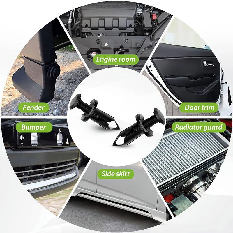 Car Fastener Clip Kit | Push Retainer Rivets | Fender, Bumper & Door Trim