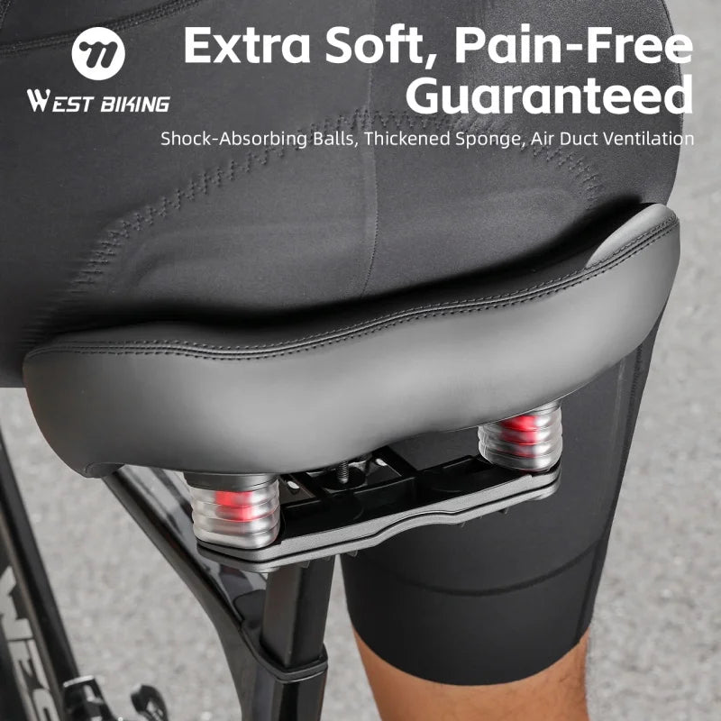 West Biking Comfort Saddle | Widened Cushion | MTB & E-Bike