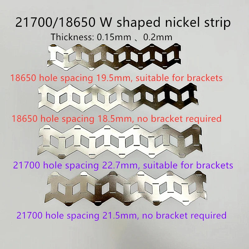 18650 And 21700 Battery 2P Wavy Nickel Strip Nickel Sheet W Type Nickel Strip Coil 2 Units W Type