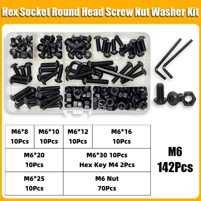 Screw & Nut Assortment Kit | M2-M6 10.9 Grade | Hex Socket
