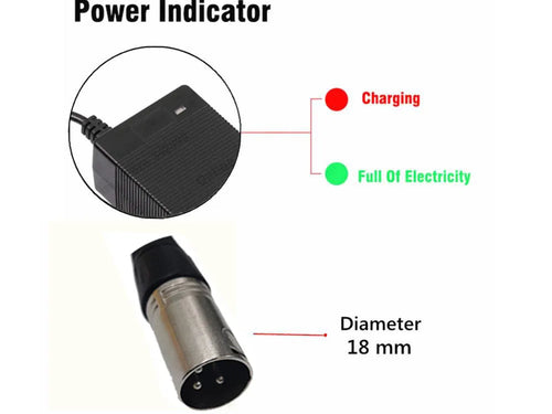 36V Lithium Battery Charger | 42V 4A | 3-Pin XLR E-Bike