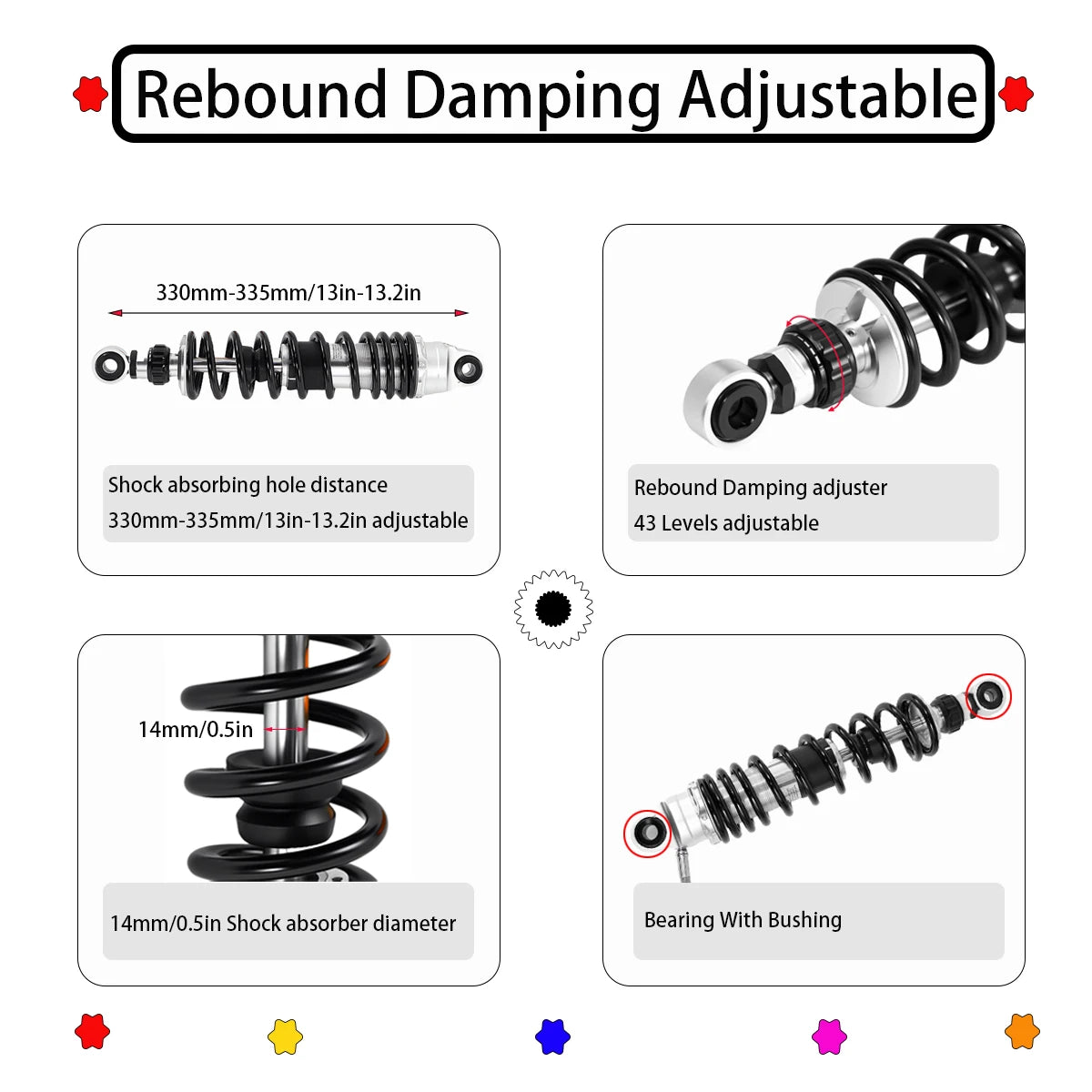 Harley Touring Rear Shocks | Remote Reservoir | 2014-2023 Fit