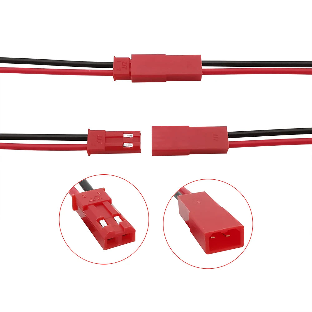 JST 2-Pin Connector Cables | Male & Female | LED Strip / RC BEC
